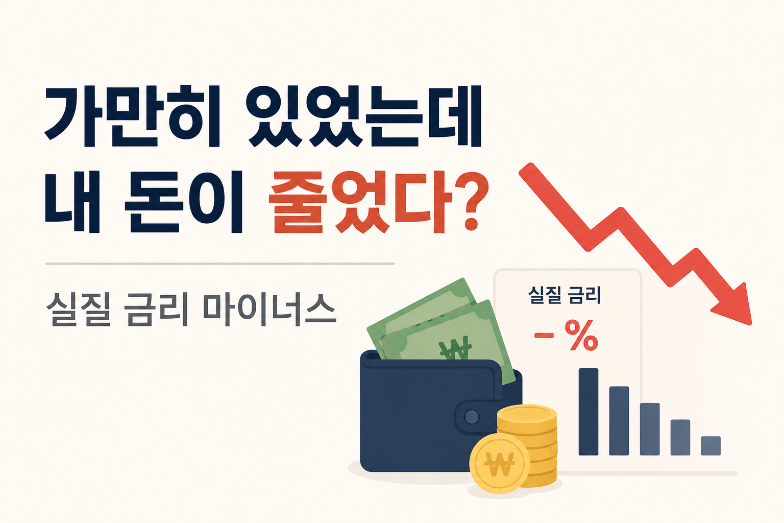 가만히 있었는데 내 돈이 줄었다 — 실질 금리 마이너스 시대의 생존법