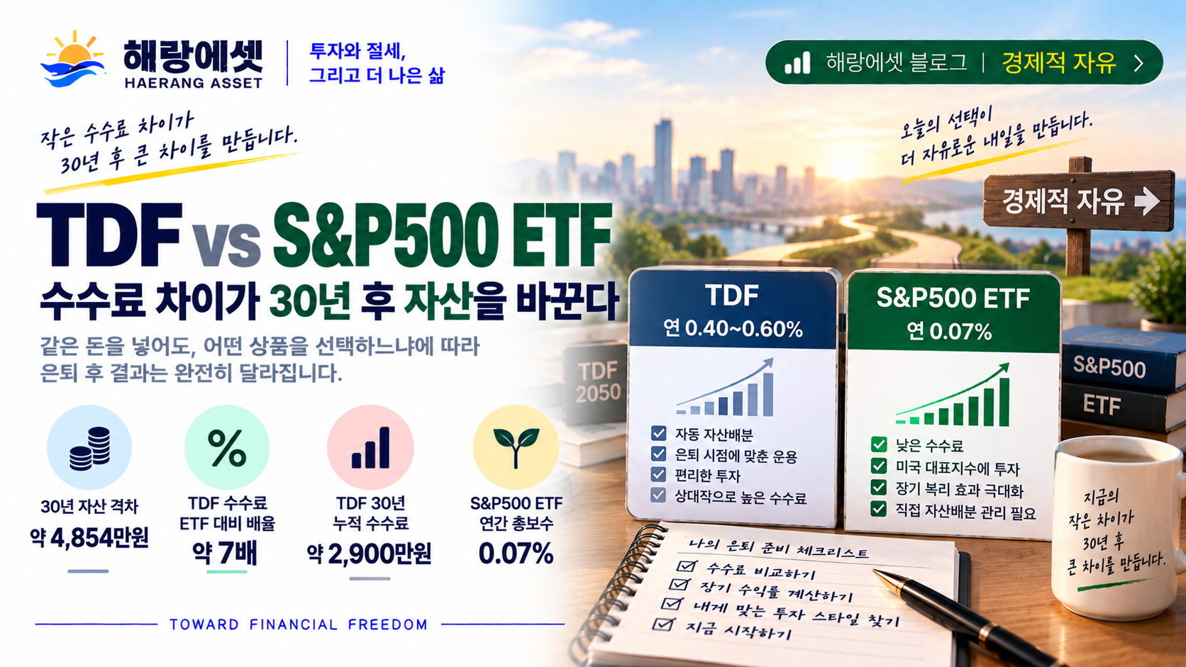 TDF vs S&P500 ETF 은퇴 자산 비교