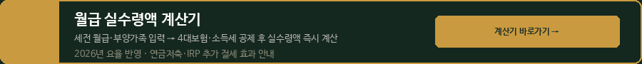 월급 실수령액 계산기
